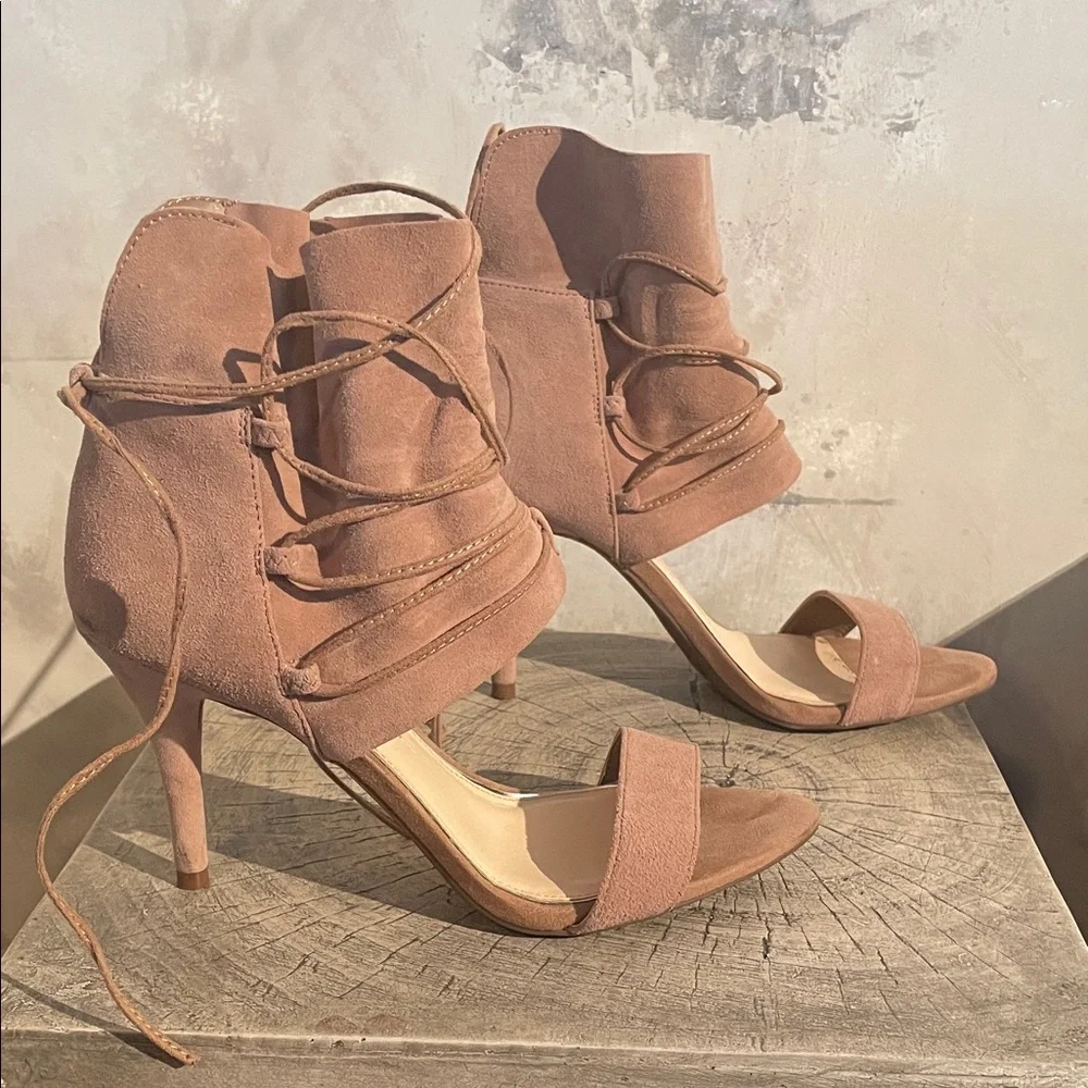 Suede Lace-Up Heels by Jessica Simpson